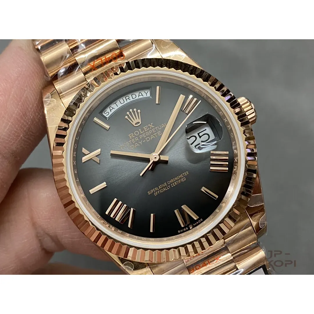 ロレックス デイデイト 228235|ブラックオンブレ×ローマ文字盤×ローズゴールド×加重版 40【QF工場製】 - 画像 (3)
