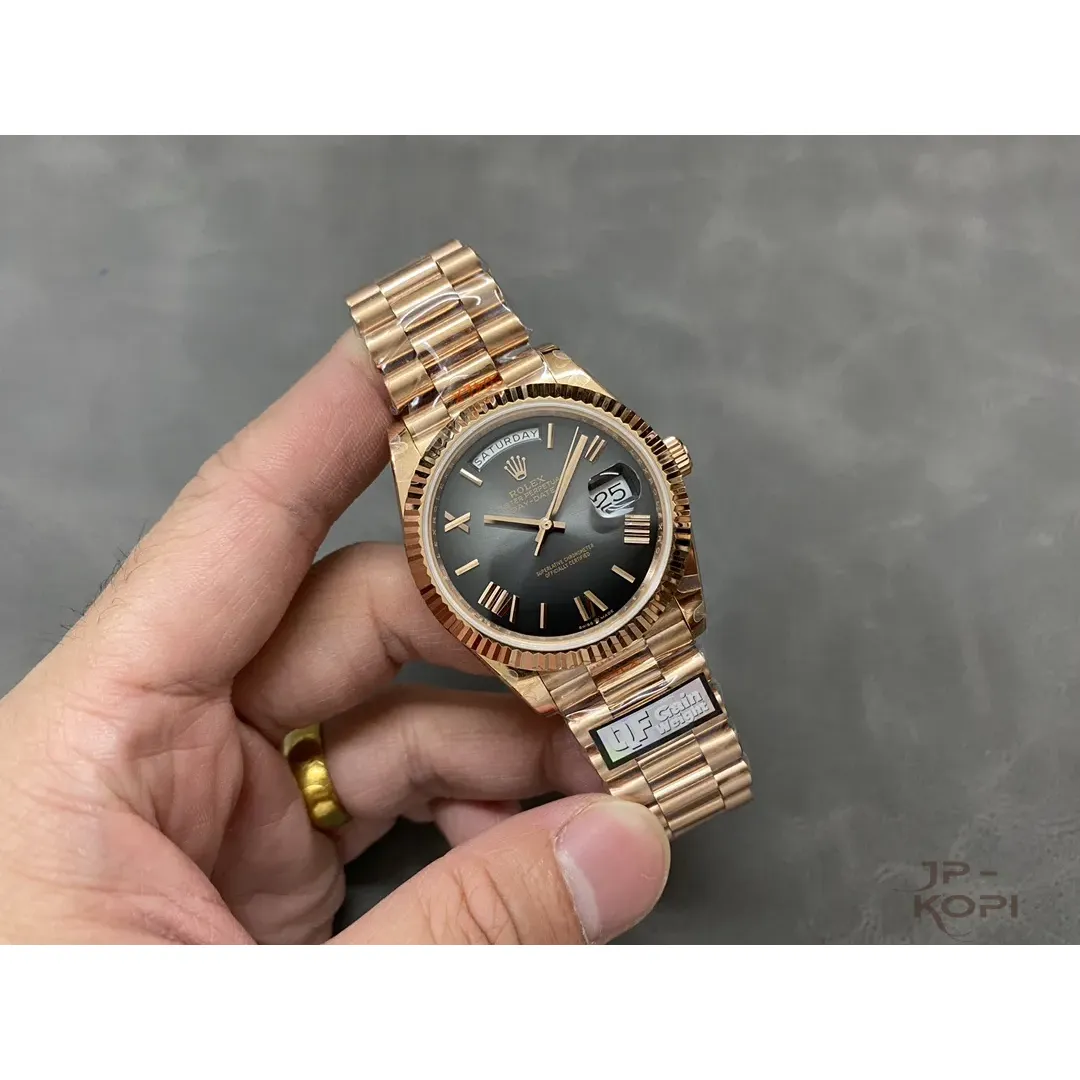 ロレックス デイデイト 228235|ブラックオンブレ×ローマ文字盤×ローズゴールド×加重版 40【QF工場製】 - 画像 (5)
