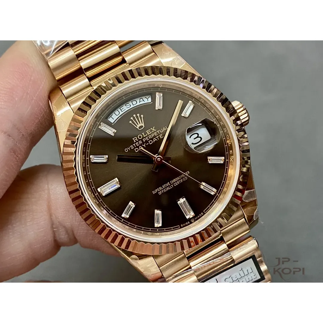 ロレックス デイデイト 228235|チョコレート×ダイヤモンド文字盤×ローズゴールド×加重版 40【QF工場製】 - 画像 (3)