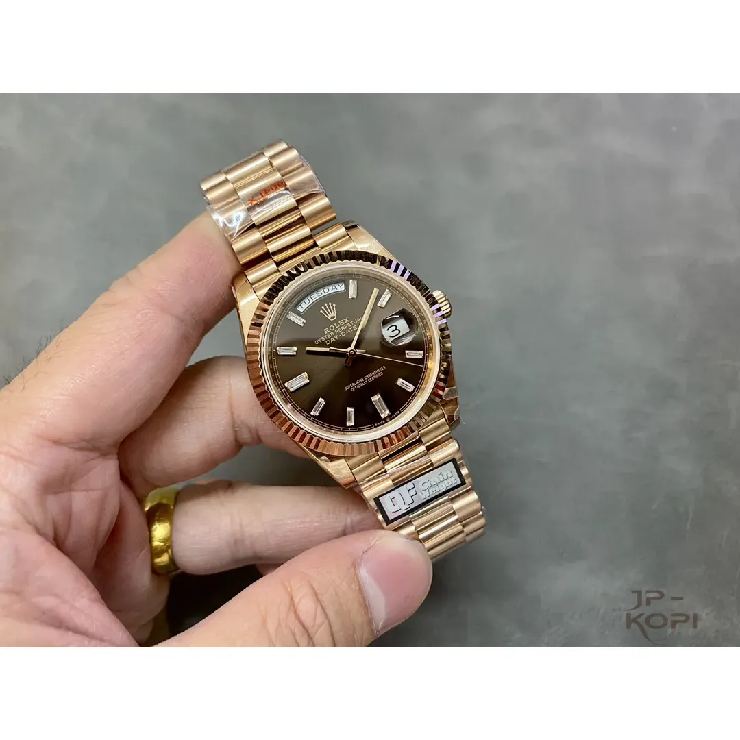ロレックス デイデイト 228235|チョコレート×ダイヤモンド文字盤×ローズゴールド×加重版 40【QF工場製】 - 画像 (5)