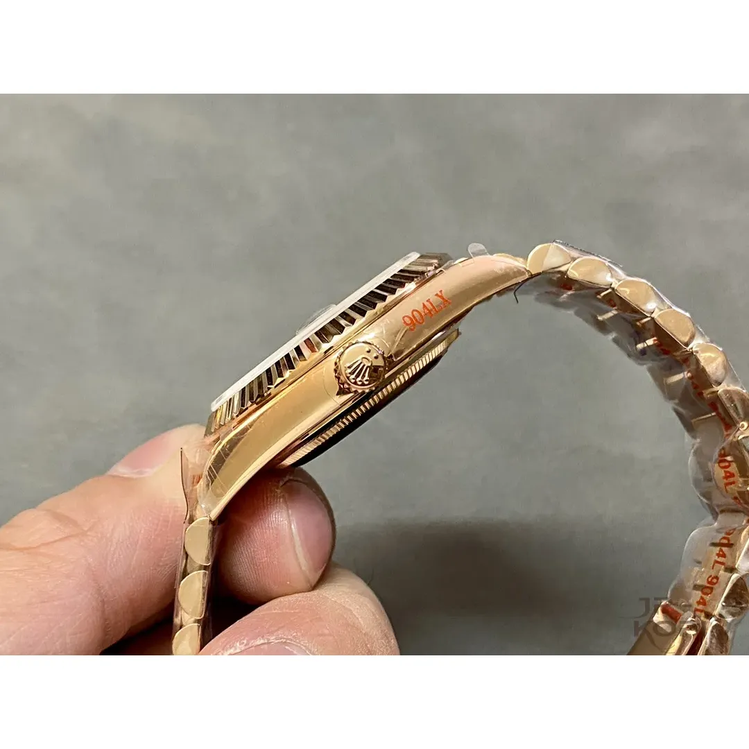 ロレックス デイデイト 228235|チョコレート×ダイヤモンド文字盤×ローズゴールド×加重版 40【QF工場製】 - 画像 (7)