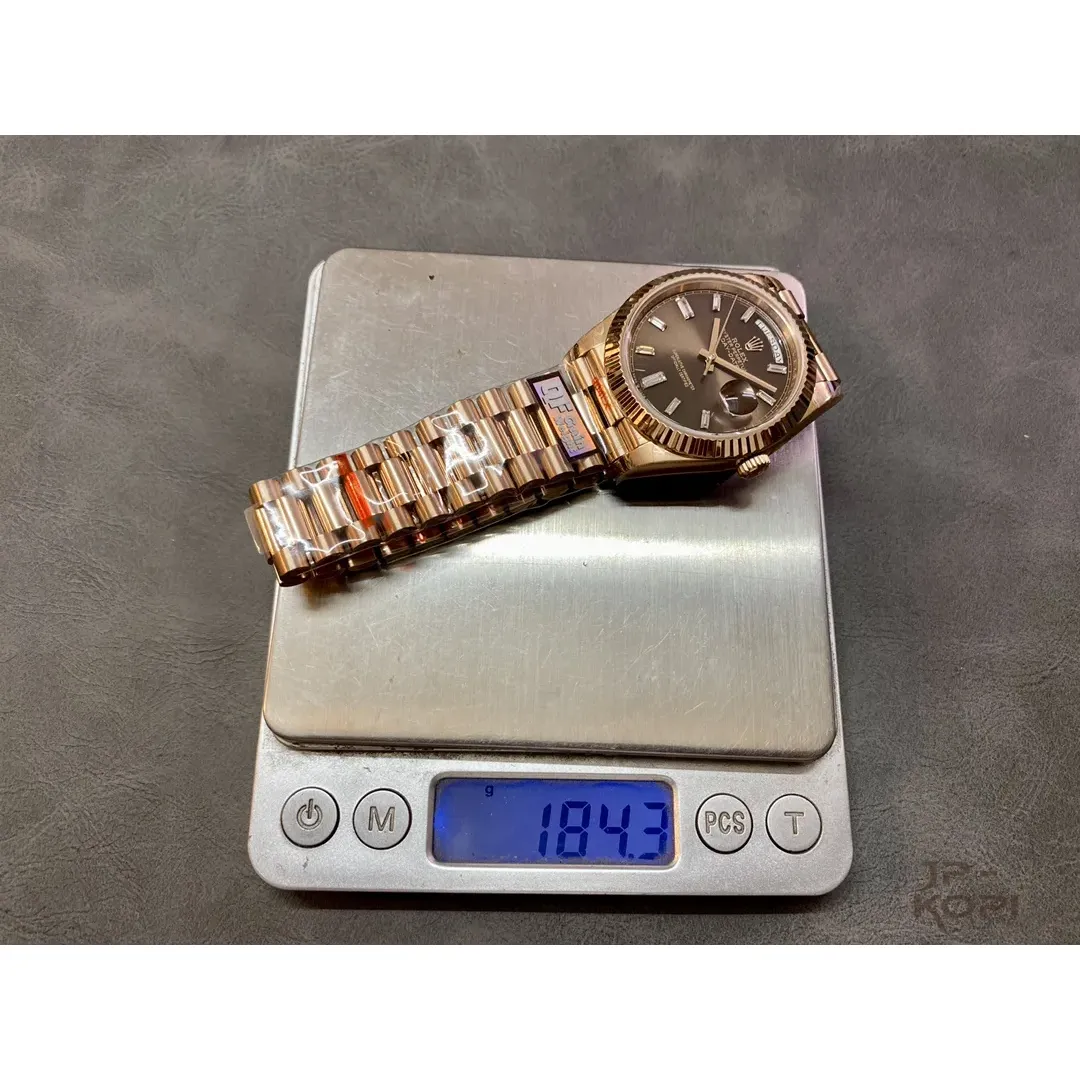 ロレックス デイデイト 228235|チョコレート×ダイヤモンド文字盤×ローズゴールド×加重版 40【QF工場製】 - 画像 (10)