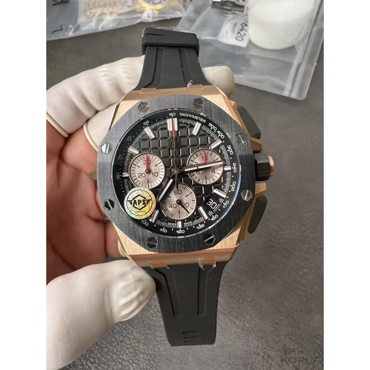 オーデマ・ピゲ ロイヤルオークオフショア 26420RO|ブラック文字盤 ローズゴールド×ラバー 43mm【APS工場製】 - 画像 (2)