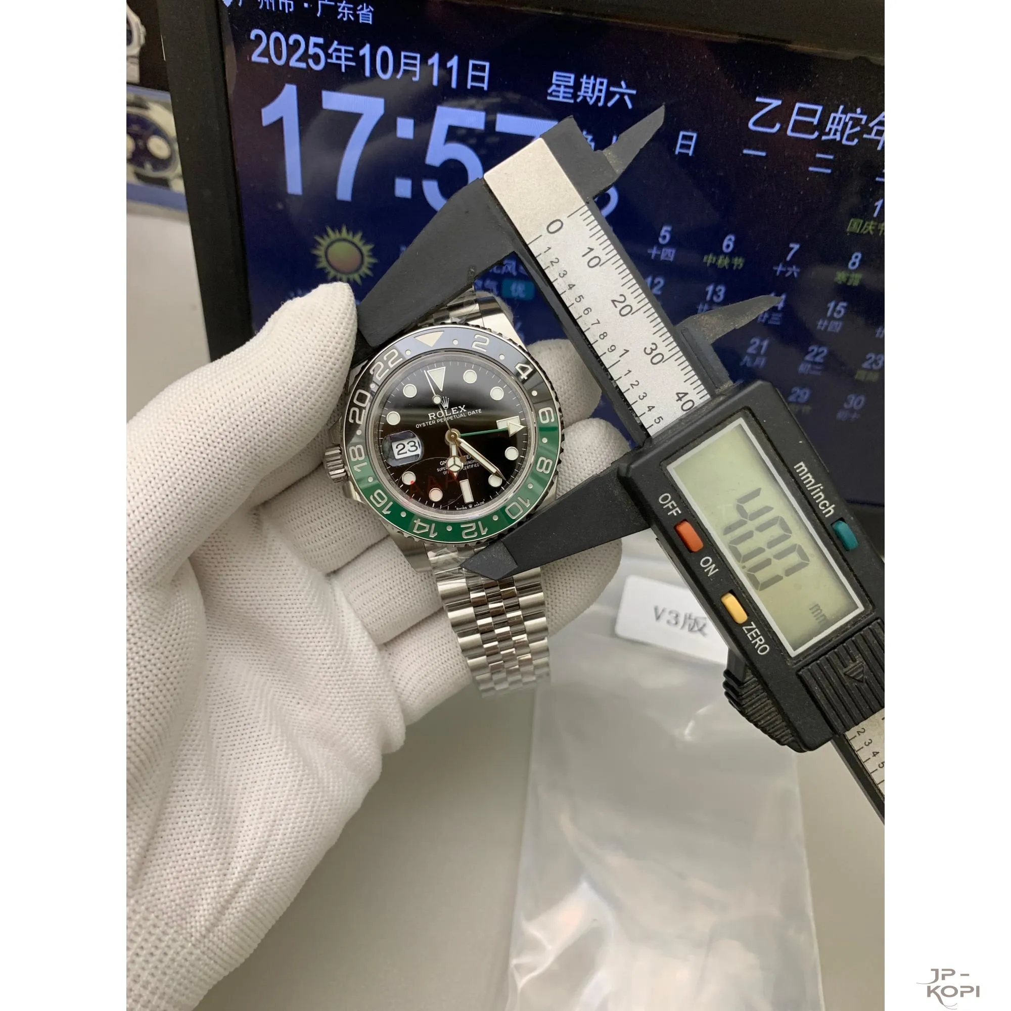 ロレックス GMTマスターII 126720VTNR-0002|レフティGMT ブラック×グリーン 丹東Cal.3285【VS工場製】 - 画像 (4)