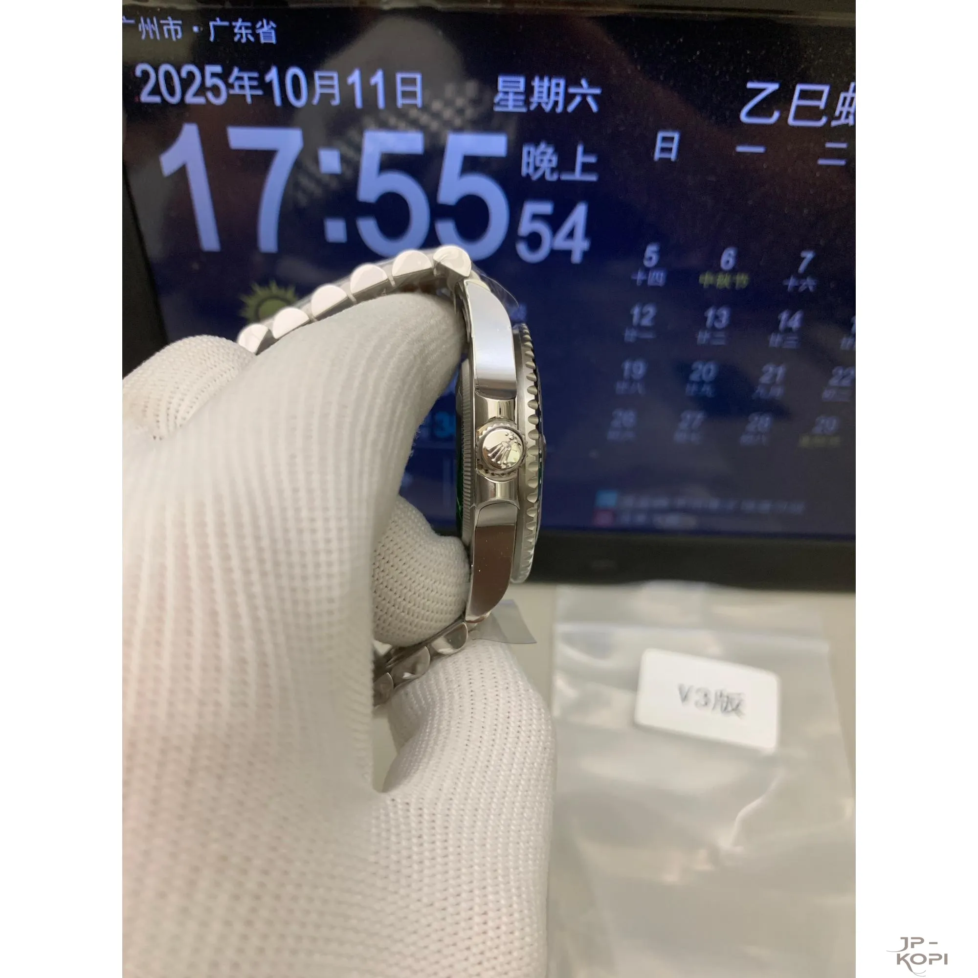 ロレックス GMTマスターII 126720VTNR-0002|レフティGMT ブラック×グリーン 丹東Cal.3285【VS工場製】 - 画像 (7)