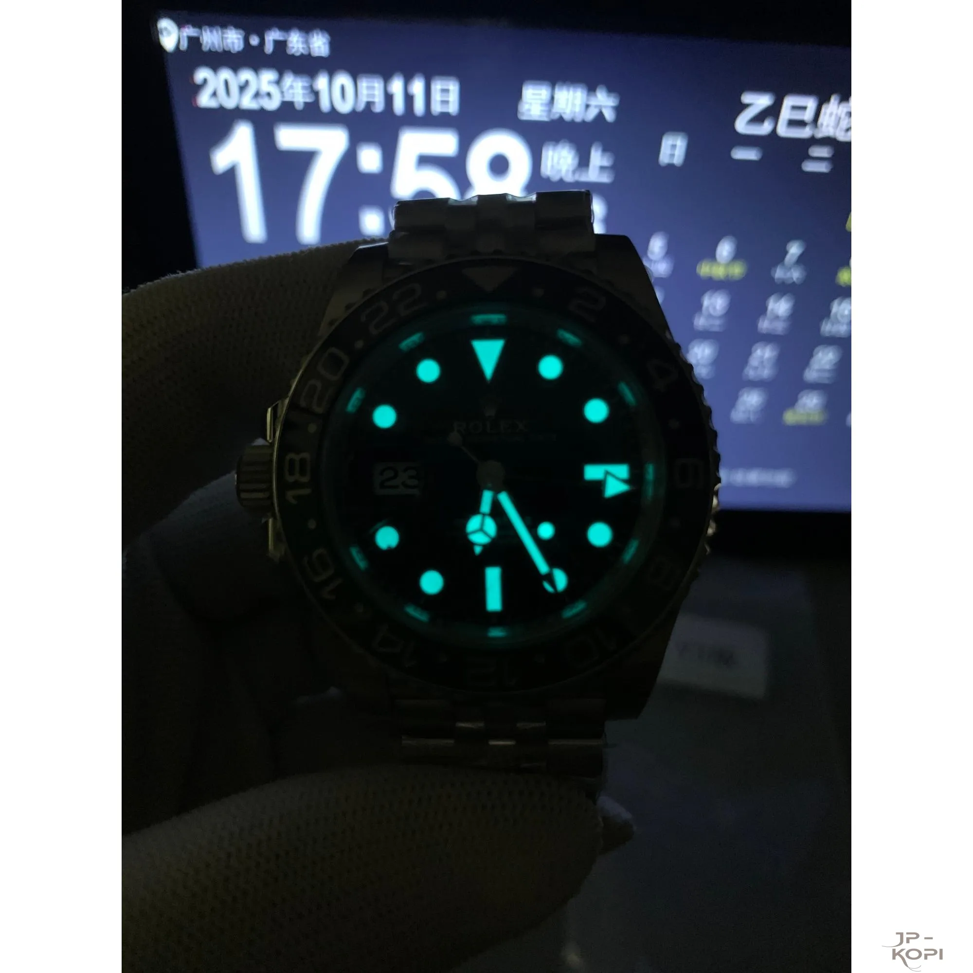 ロレックス GMTマスターII 126720VTNR-0002|レフティGMT ブラック×グリーン 丹東Cal.3285【VS工場製】 - 画像 (18)