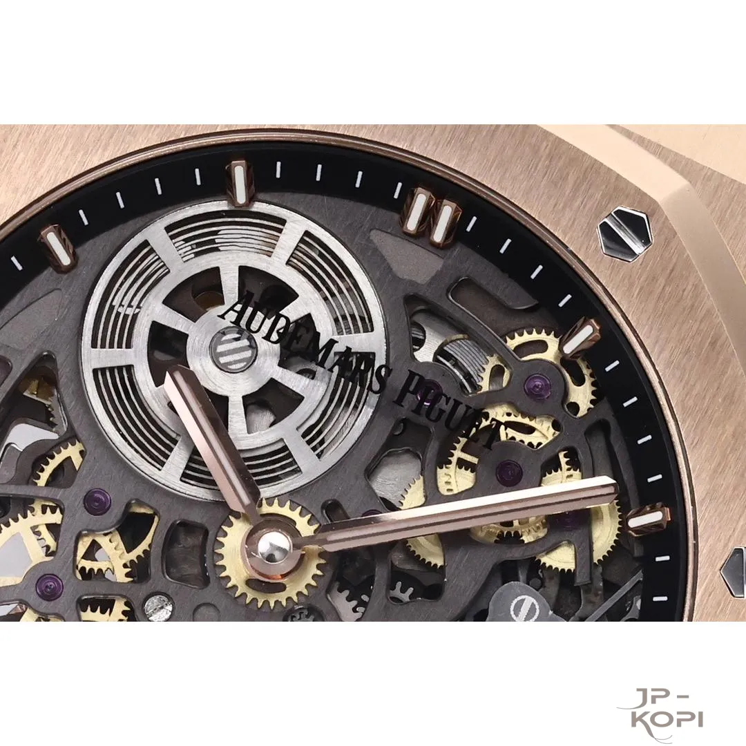 オーデマ・ピゲ ロイヤル オークコレクション 50周年記念 “ジャンボ”エクストラ シン オープンワーク 16204BA | スケルトンローズゴールド 39mm【ZF工場製級高品質コピー】 - 画像 (5)