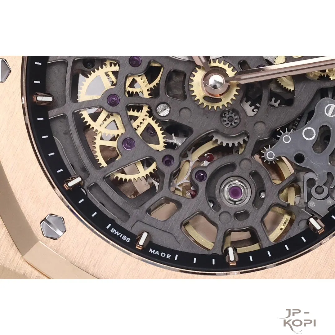 オーデマ・ピゲ ロイヤル オークコレクション 50周年記念 “ジャンボ”エクストラ シン オープンワーク 16204BA | スケルトンローズゴールド 39mm【ZF工場製級高品質コピー】 - 画像 (6)