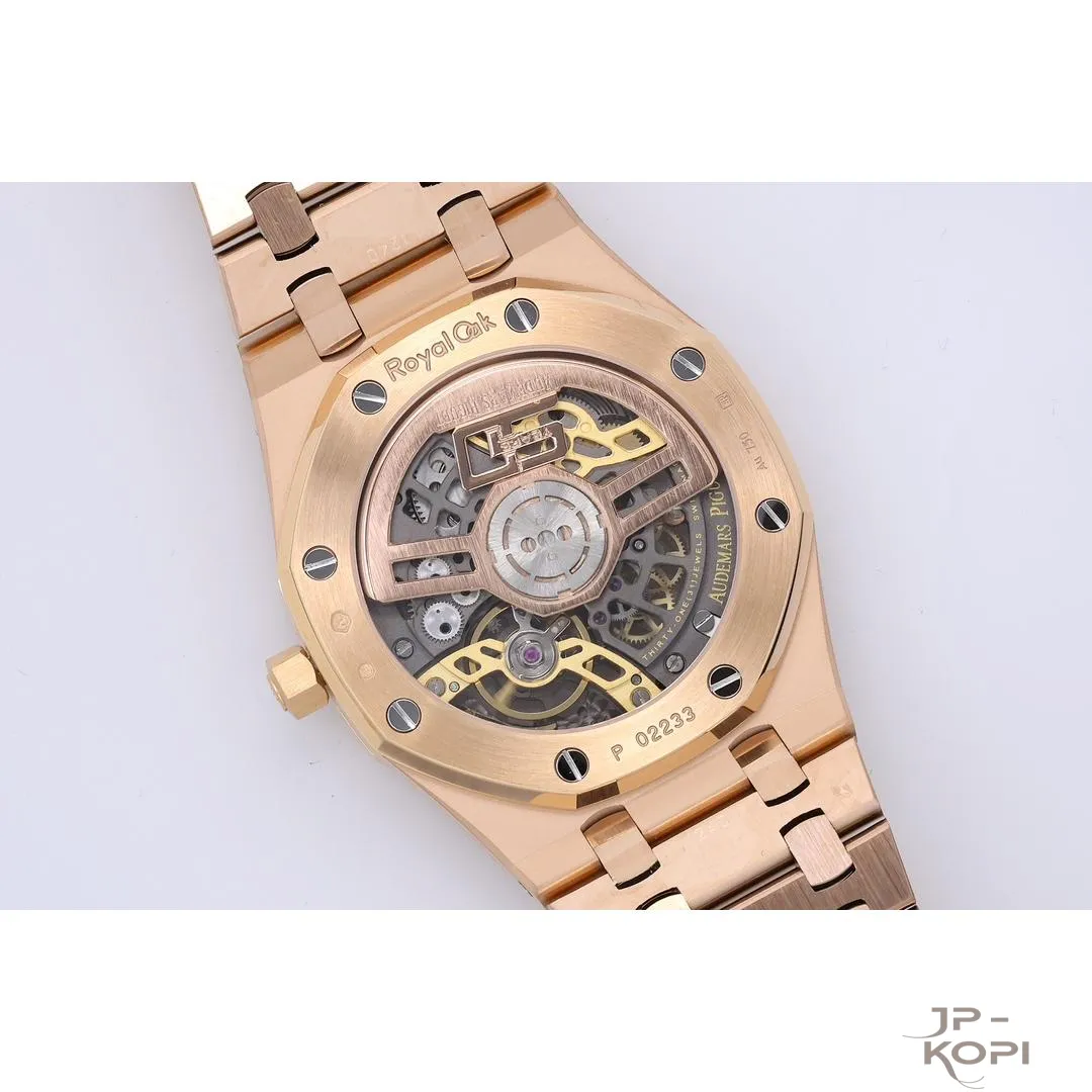 オーデマ・ピゲ ロイヤル オークコレクション 50周年記念 “ジャンボ”エクストラ シン オープンワーク 16204BA | スケルトンローズゴールド 39mm【ZF工場製級高品質コピー】 - 画像 (9)