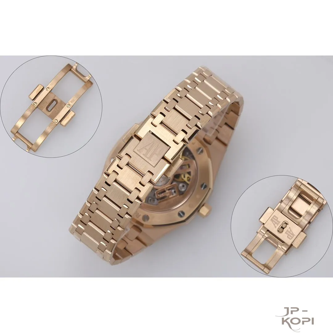 オーデマ・ピゲ ロイヤル オークコレクション 50周年記念 “ジャンボ”エクストラ シン オープンワーク 16204BA | スケルトンローズゴールド 39mm【ZF工場製級高品質コピー】 - 画像 (10)