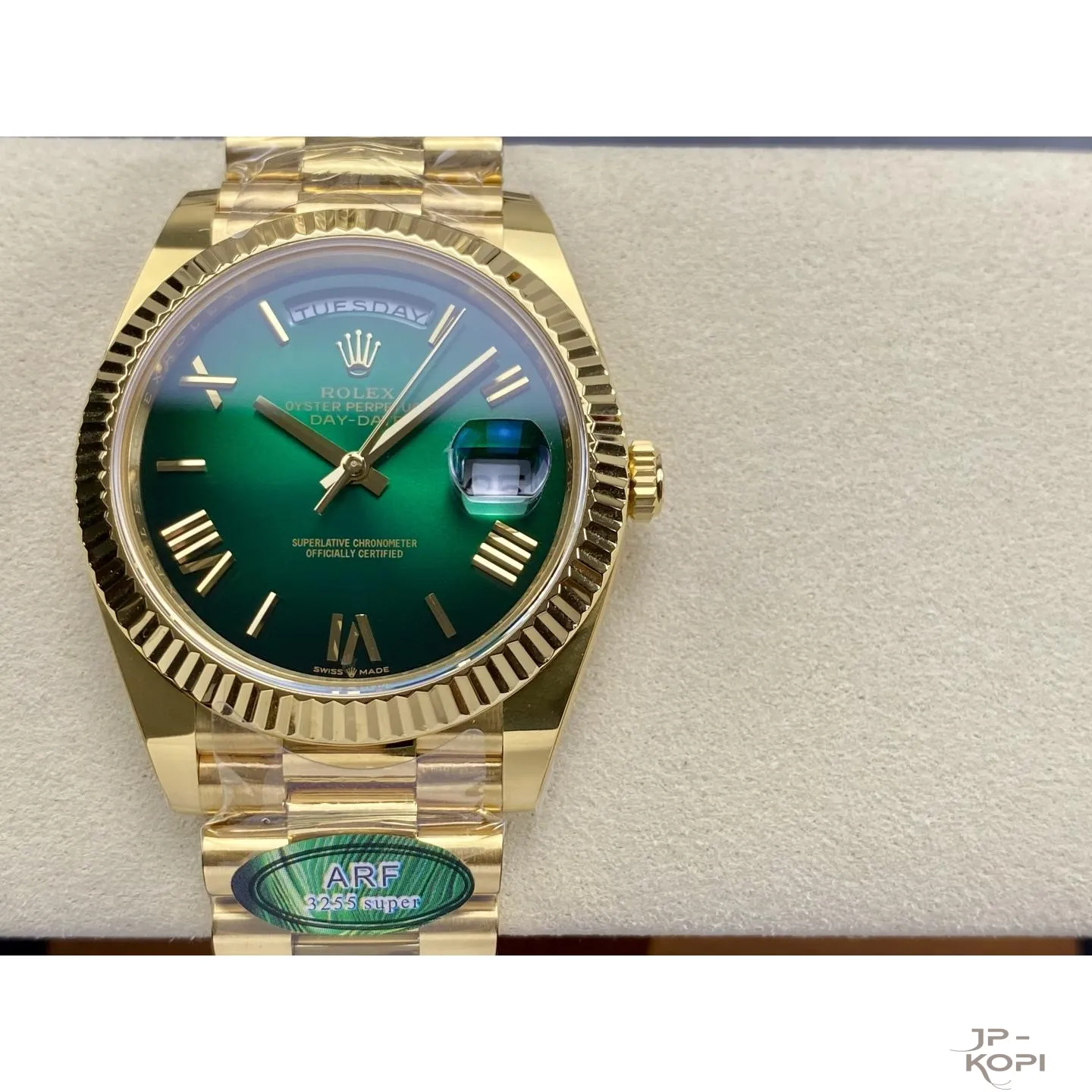 ロレックス デイデイト 40mm M228238-0069|グリーンオンブレ 上海Cal.3255 加重版【ARF工場製 高品質コピー腕時計】 - 画像 (2)