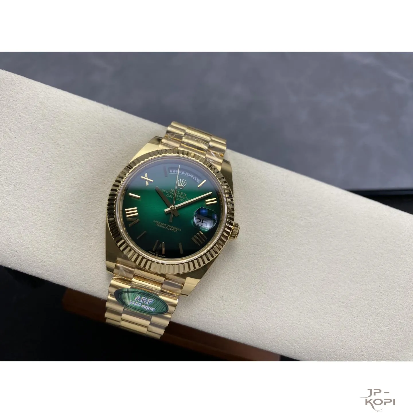 ロレックス デイデイト 40mm M228238-0069|グリーンオンブレ 上海Cal.3255 加重版【ARF工場製 高品質コピー腕時計】 - 画像 (6)