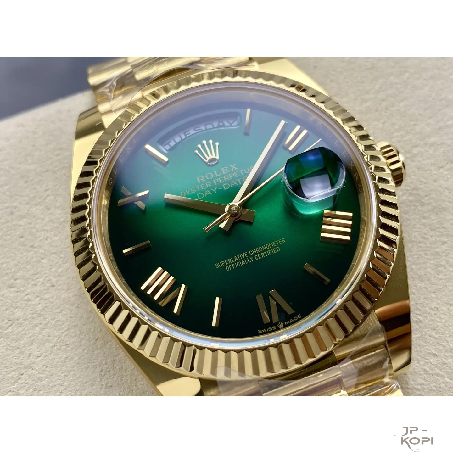 ロレックス デイデイト 40mm M228238-0069|グリーンオンブレ 上海Cal.3255 加重版【ARF工場製 高品質コピー腕時計】 - 画像 (3)