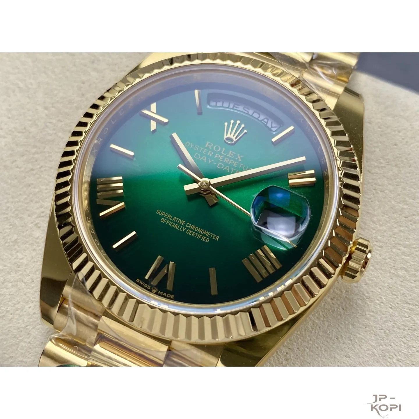 ロレックス デイデイト 40mm M228238-0069|グリーンオンブレ 上海Cal.3255 加重版【ARF工場製 高品質コピー腕時計】 - 画像 (4)