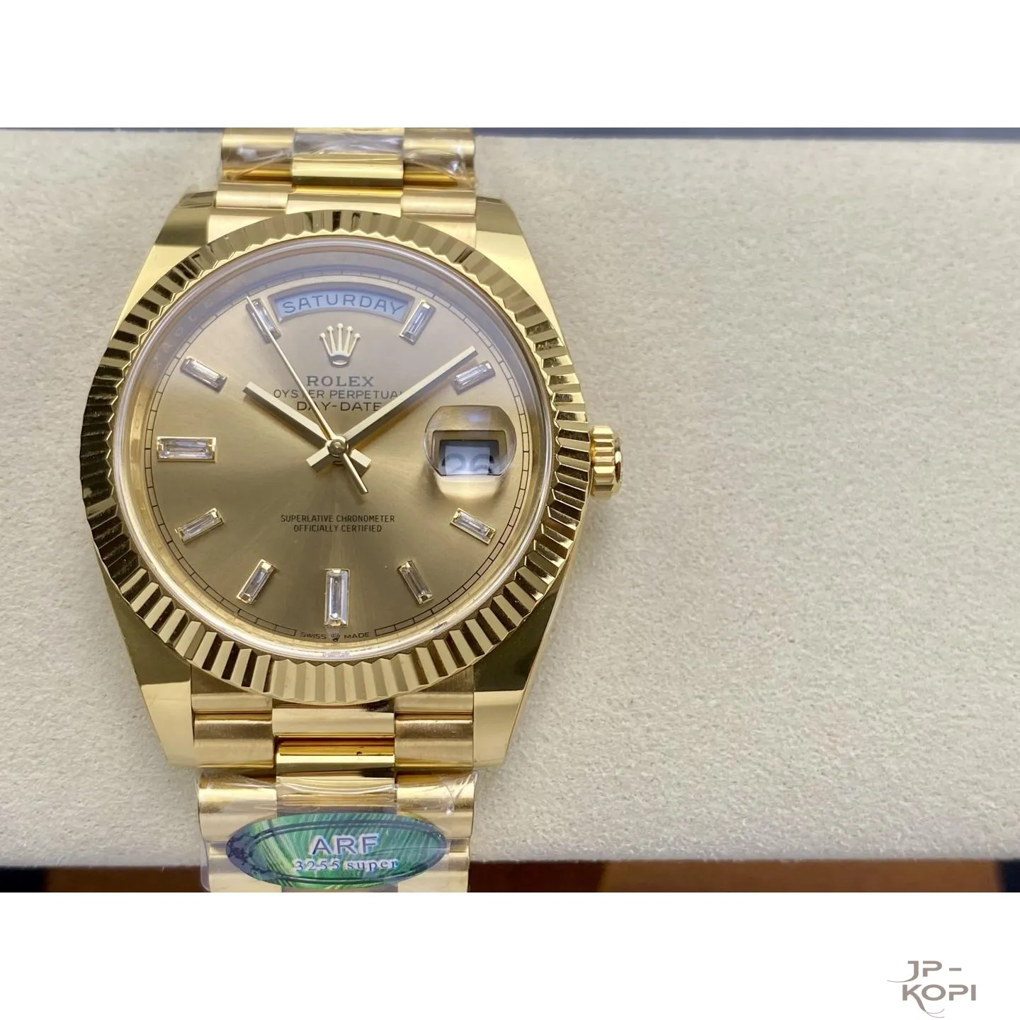 ロレックス デイデイト 40mm M228238-0005|シャンパンダイヤ付き 上海Cal.3255 加重版【ARF工場製 高品質コピー腕時計】 - 画像 (2)