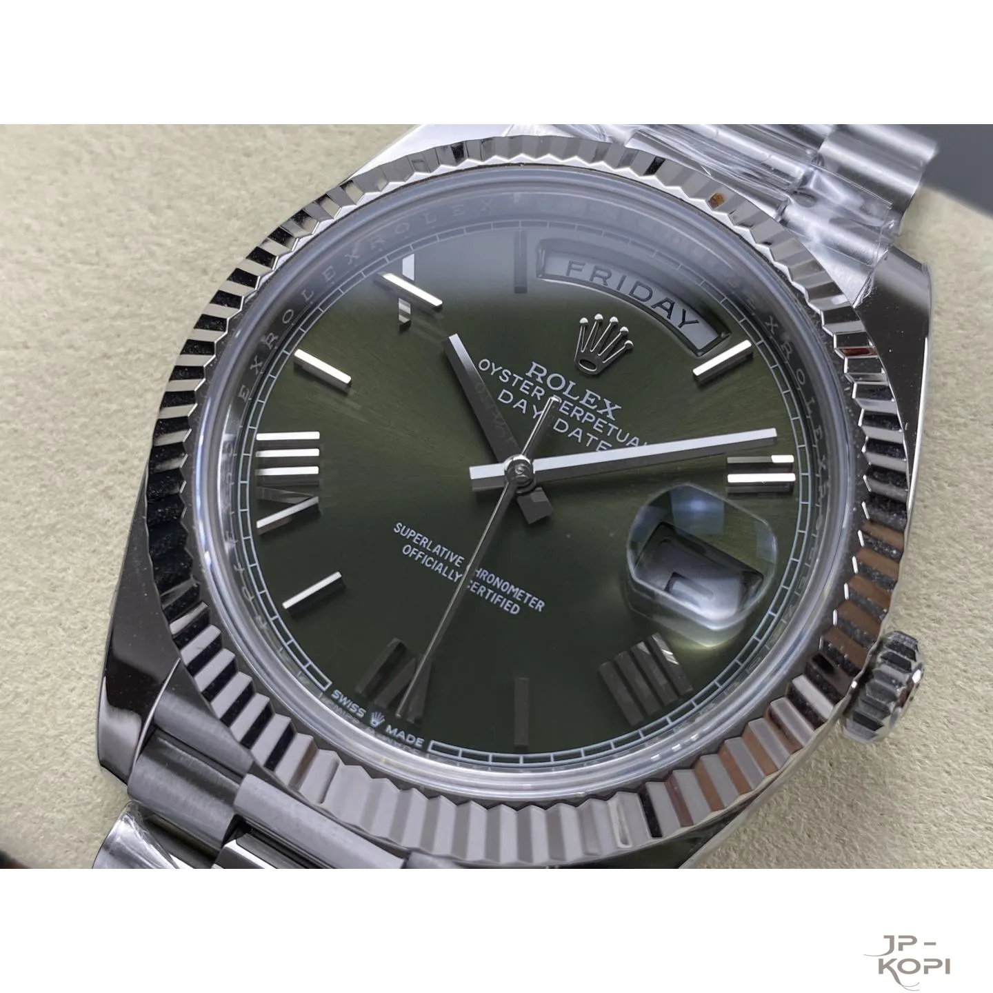 ロレックス デイデイト 40mm M228236-0008|オリーブグリーン上海Cal.3255 加重版【ARF工場製 高品質コピー腕時計】 - 画像 (4)