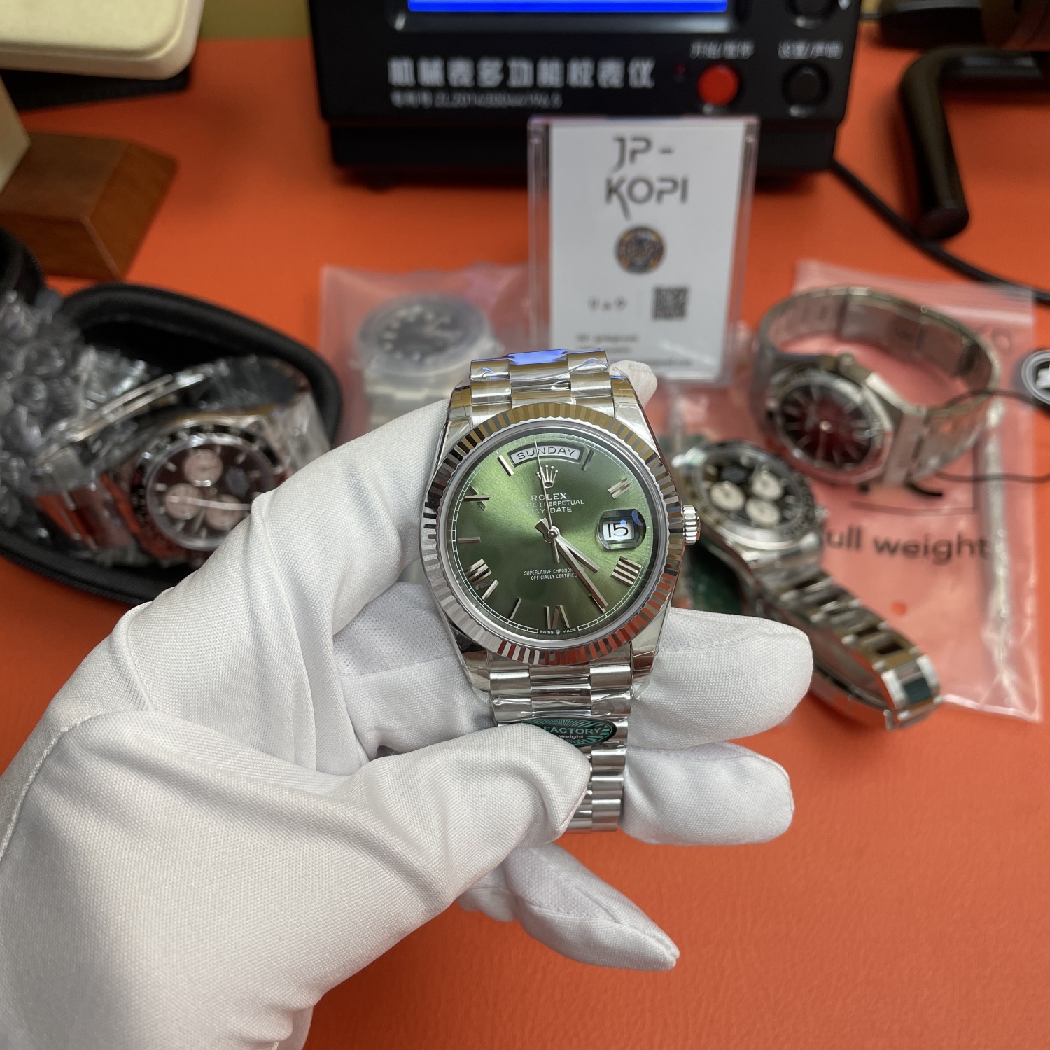 ロレックス デイデイト 40mm M228236-0008|オリーブグリーン 上海Cal.3255 加重版【RC工場製 高品質コピー腕時計】 - 画像 (2)