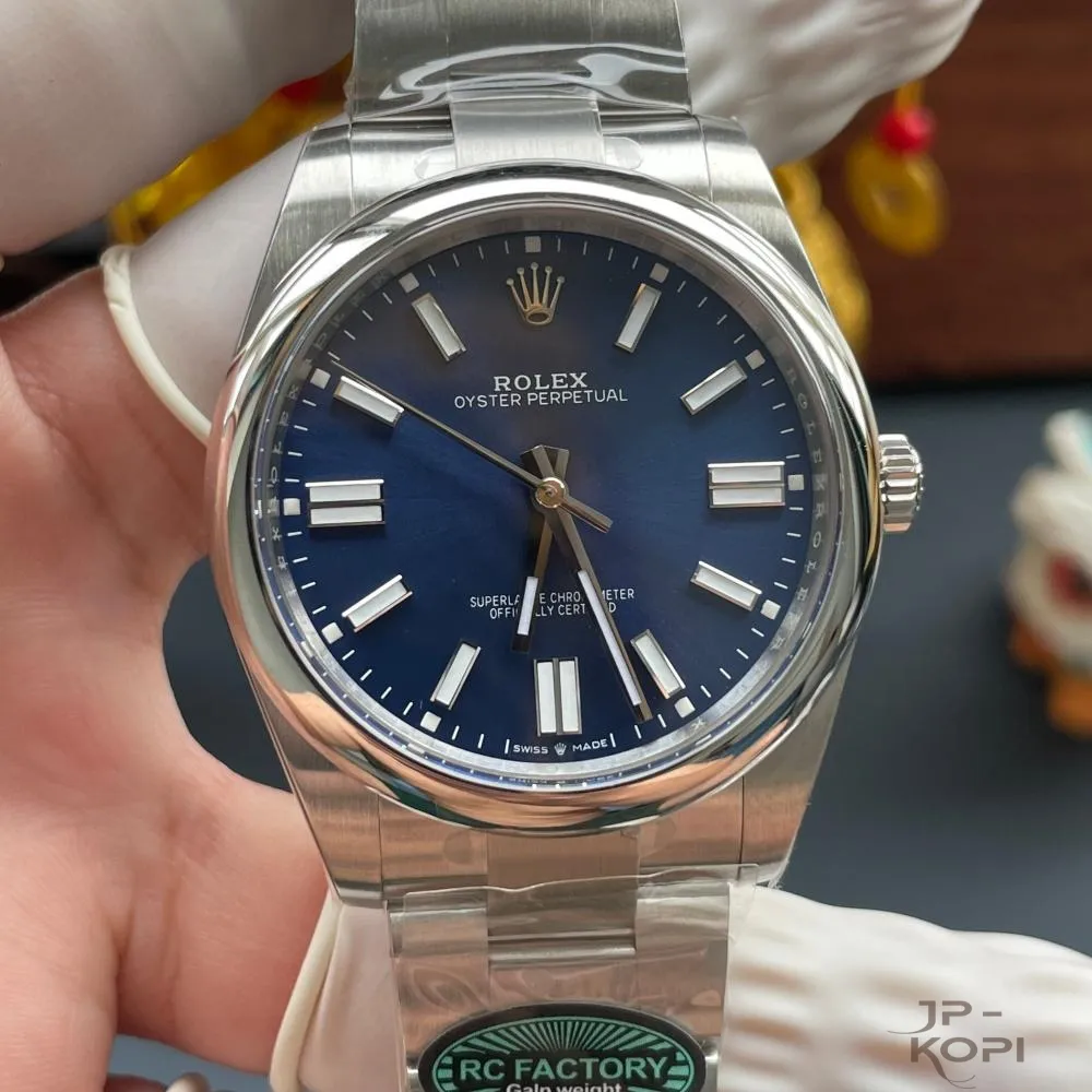 ロレックス オイスターパーペチュアル m134300-0009|メッドブルー 41mm 上海Cal.3230【RC工場製 高品質コピー腕時計】 - 画像 (2)