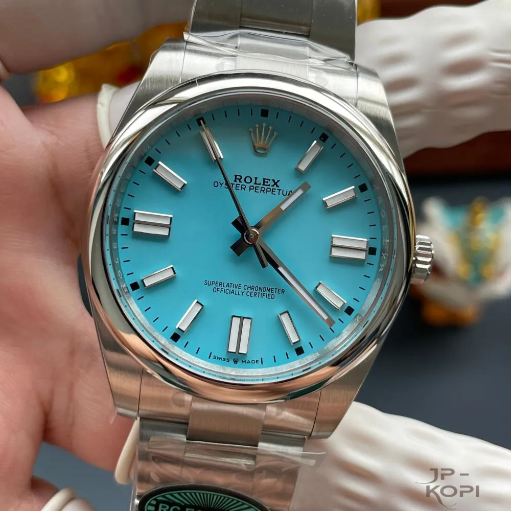 ロレックス オイスターパーペチュアル m124300-0006|ターコイズブルー 41mm 上海Cal.3230【RC工場製 高品質コピー腕時計】 - 画像 (2)