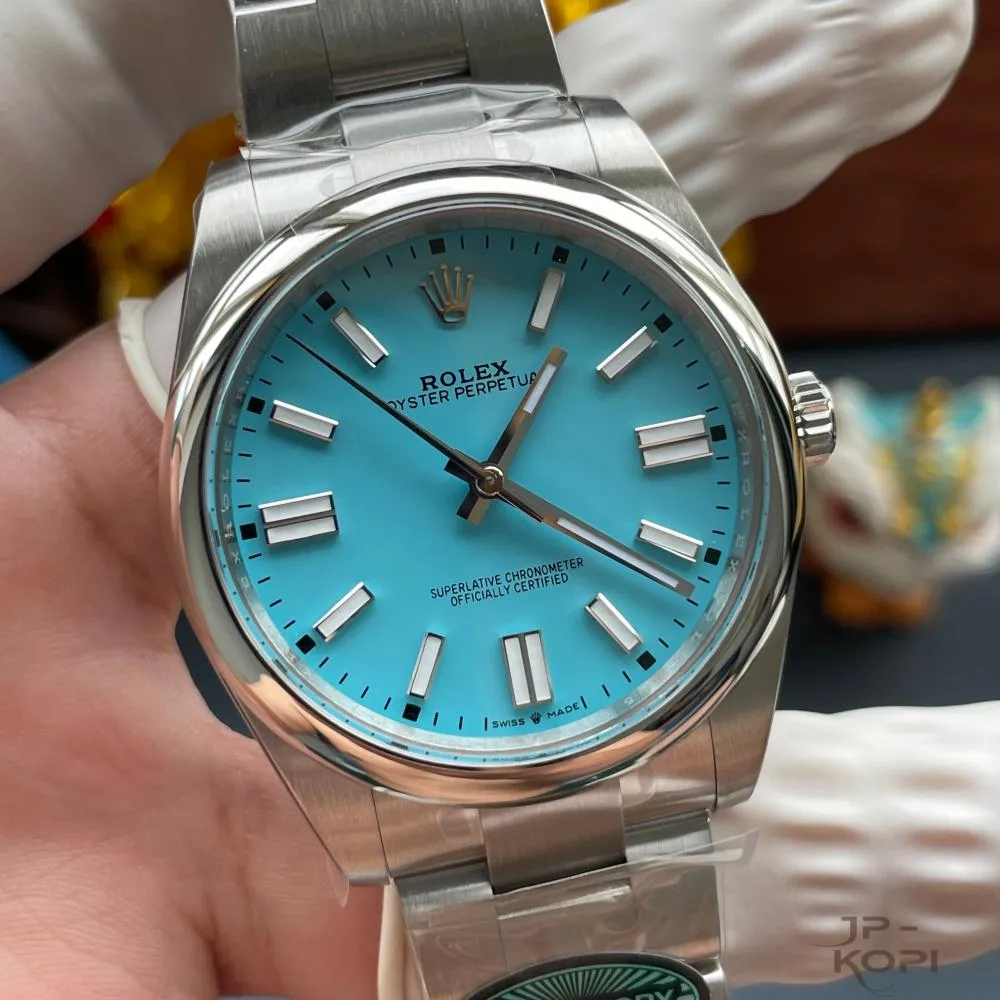 ロレックス オイスターパーペチュアル m124300-0006|ターコイズブルー 41mm 上海Cal.3230【RC工場製 高品質コピー腕時計】 - 画像 (4)