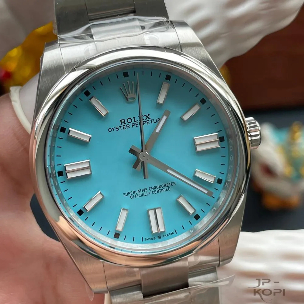 ロレックス オイスターパーペチュアル m124300-0006|ターコイズブルー 41mm 上海Cal.3230【RC工場製 高品質コピー腕時計】 - 画像 (3)