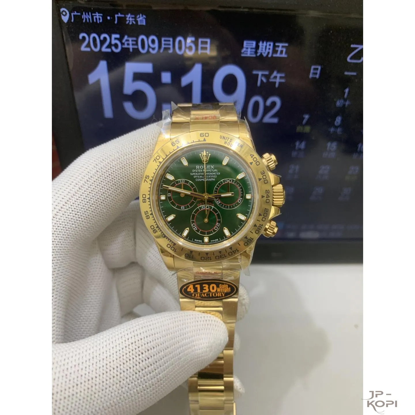 ロレックス デイトナ 116508-0013|グリーン 丹東Cal.4130 加重版【QF工場製 高品質コピー腕時計】 - 画像 (2)