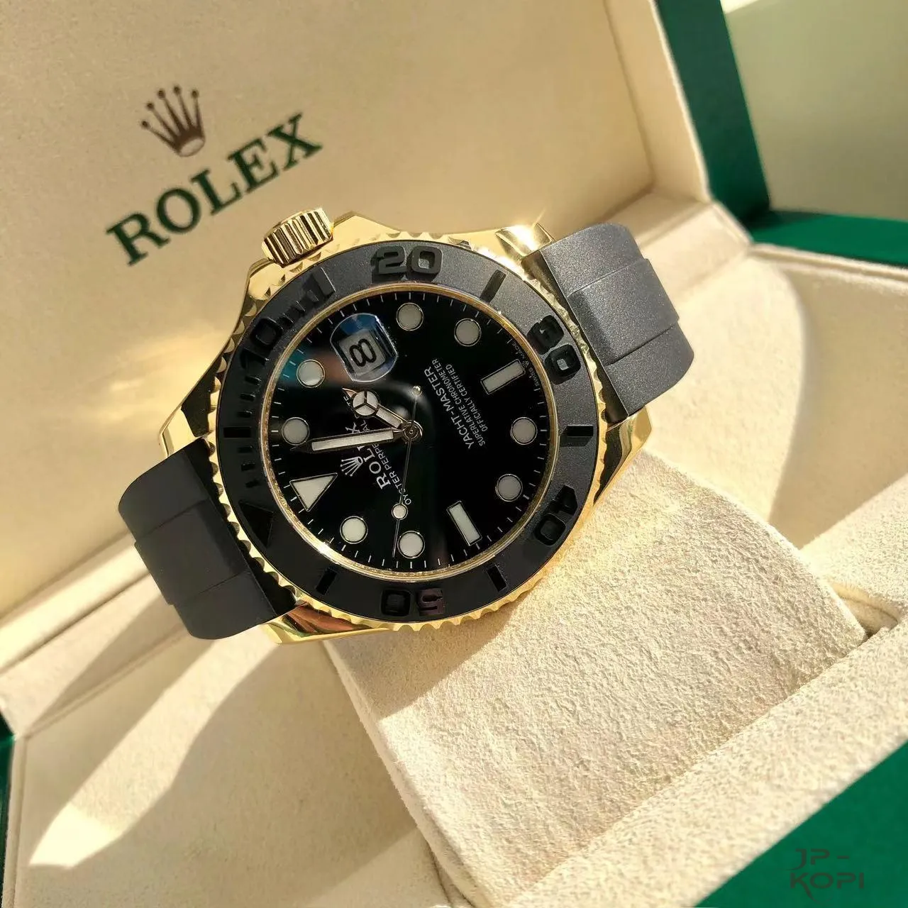 ロレックス ヨットマスター 226658-0001|ブラックダイアル 42mm イエローゴールドラバーバンド 杭州Cal.2824【激選コスパ高い腕時計】 - 画像 (4)