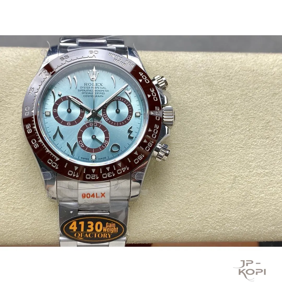 ロレックス デイトナ 116506|アイスブルーアラビア 40mm 丹東Cal.4130 加重版【QF工場製 高品質コピー腕時計】 - 画像 (2)