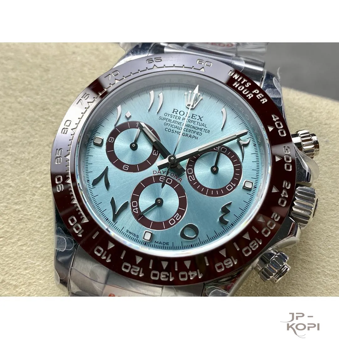 ロレックス デイトナ 116506|アイスブルーアラビア 40mm 丹東Cal.4130 加重版【QF工場製 高品質コピー腕時計】 - 画像 (4)