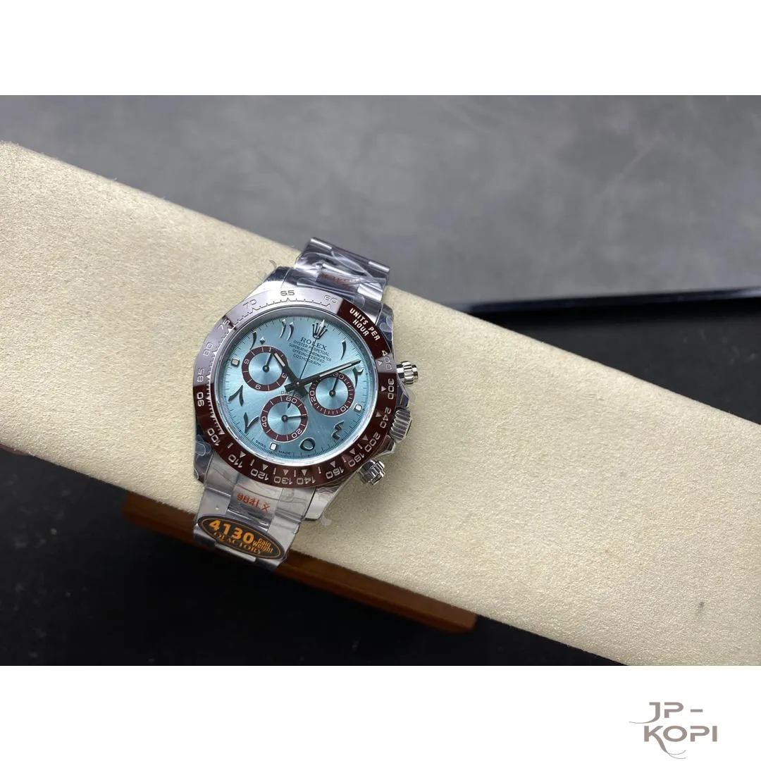 ロレックス デイトナ 116506|アイスブルーアラビア 40mm 丹東Cal.4130 加重版【QF工場製 高品質コピー腕時計】 - 画像 (5)