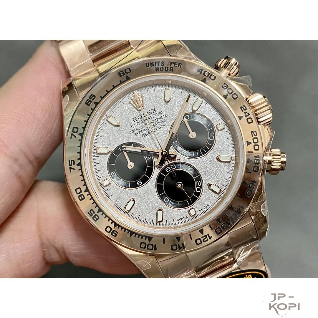 ロレックス デイトナ 116505-0014|メテオライト&ブラック 40mm 丹東Cal.4130 加重版【QF工場製 高品質コピー腕時計】 - 画像 (3)