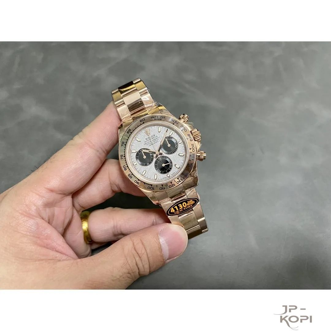 ロレックス デイトナ 116505-0014|メテオライト&ブラック 40mm 丹東Cal.4130 加重版【QF工場製 高品質コピー腕時計】 - 画像 (5)