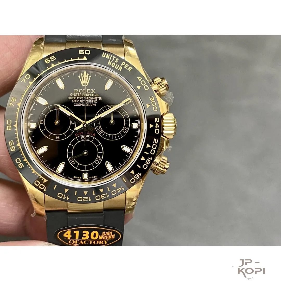 ロレックス デイトナ 116518LN|ブラック 40mm 丹東Cal.4130 加重版【QF工場製 高品質コピー腕時計】 - 画像 (2)