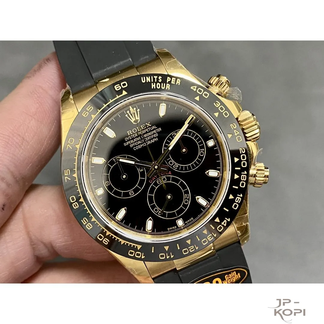 ロレックス デイトナ 116518LN|ブラック 40mm 丹東Cal.4130 加重版【QF工場製 高品質コピー腕時計】 - 画像 (3)