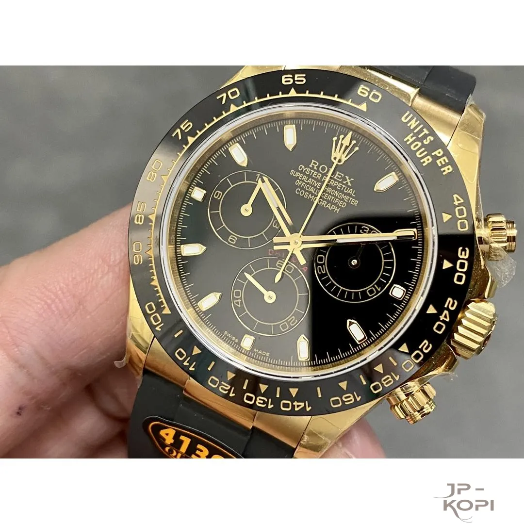 ロレックス デイトナ 116518LN|ブラック 40mm 丹東Cal.4130 加重版【QF工場製 高品質コピー腕時計】 - 画像 (4)