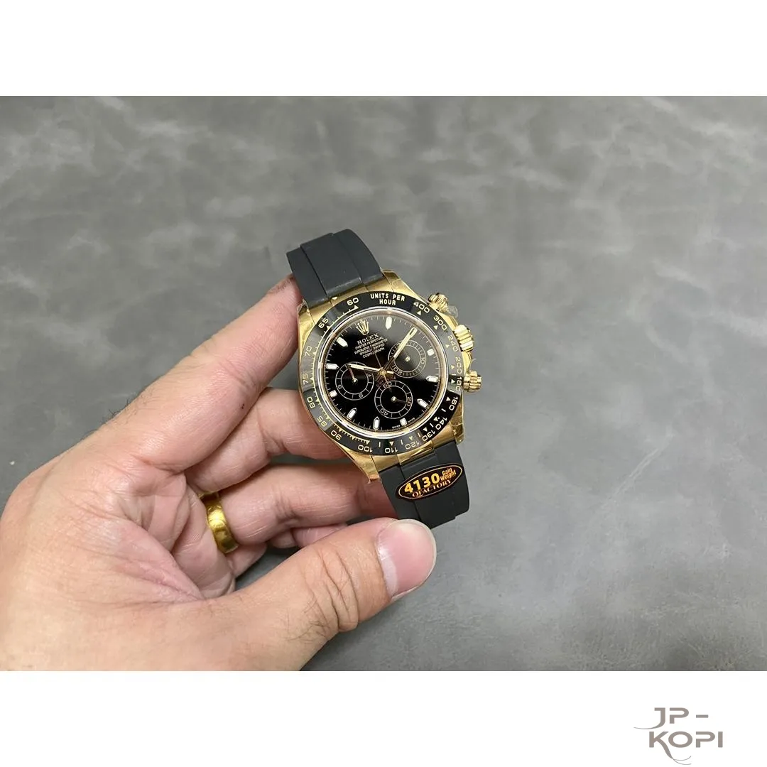 ロレックス デイトナ 116518LN|ブラック 40mm 丹東Cal.4130 加重版【QF工場製 高品質コピー腕時計】 - 画像 (5)