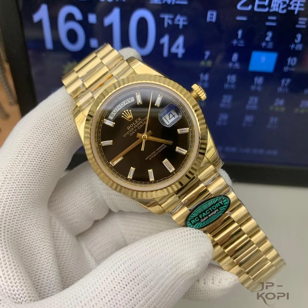 ロレックス デイデイト 40mm M228238-0004|ブライトブラック ダイヤ付き 上海Cal.3255 加重版【RC工場製 高品質コピー腕時計】 - 画像 (3)