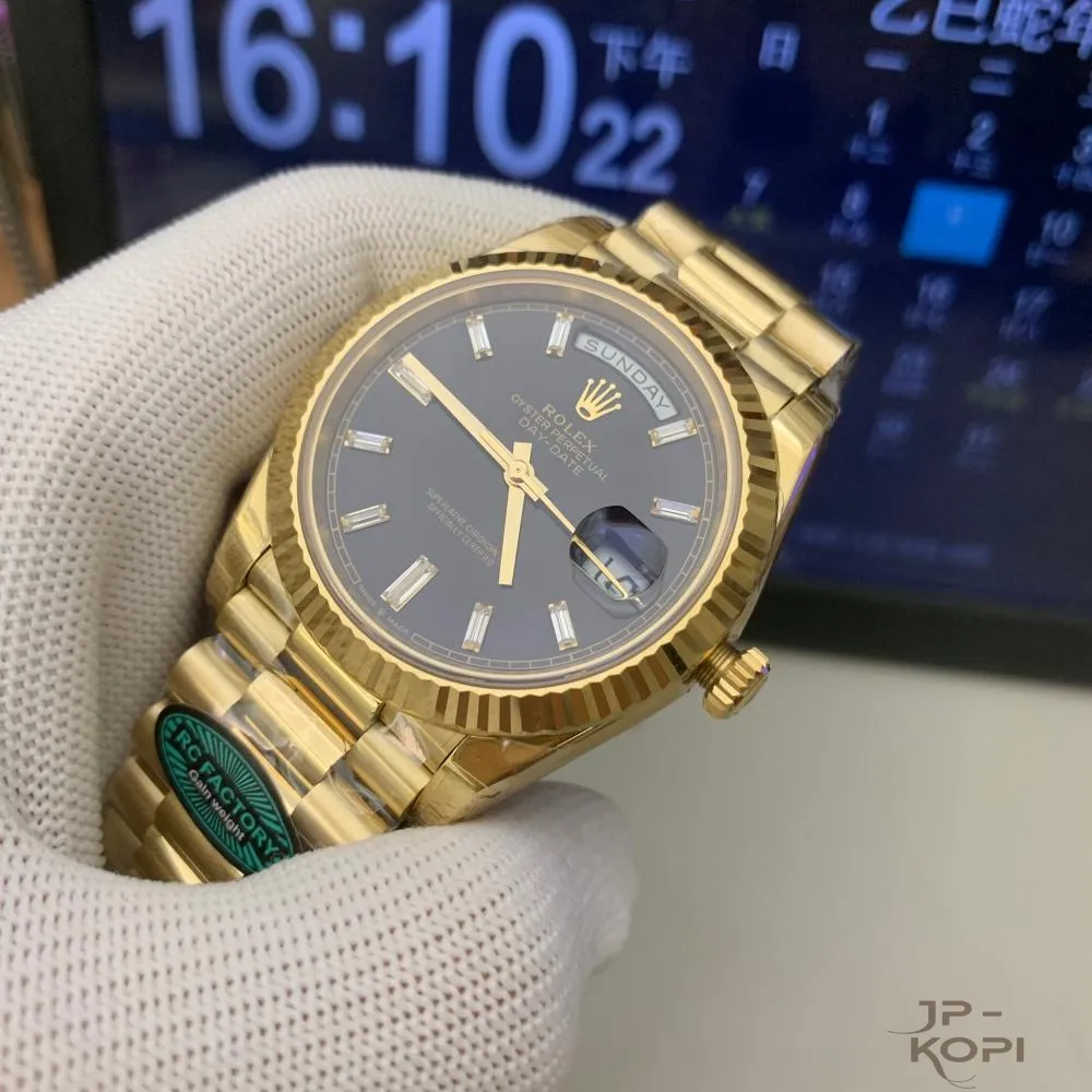 ロレックス デイデイト 40mm M228238-0004|ブライトブラック ダイヤ付き 上海Cal.3255 加重版【RC工場製 高品質コピー腕時計】 - 画像 (4)