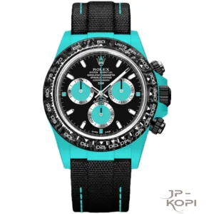 DIW × ロレックス CarboQuartz Turquoise|ターコイズブルー × カーボン クロノグラフ 40mm