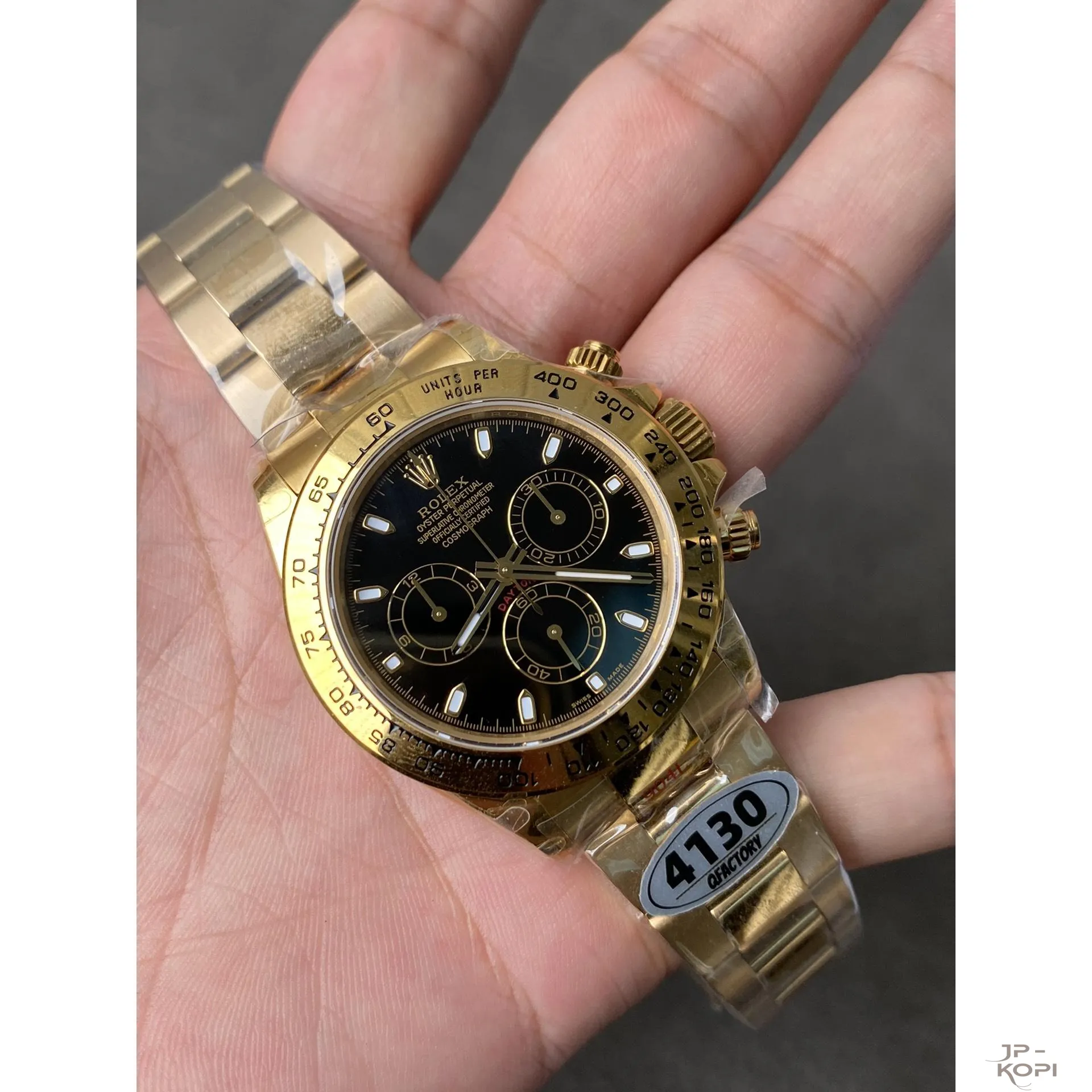 ロレックス デイトナ 116508|ブラック 上海Cal.4130 加重版【QF工場製 高品質コピー腕時計】 - 画像 (3)