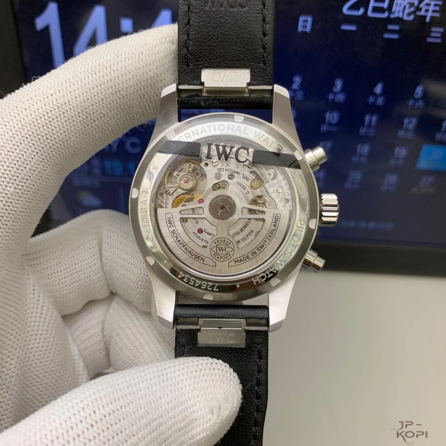 IWC パイロットウォッチ IW378001|ブラックダイアル クロノグラフ 丹東Cal.69385【APS工場製】 - 画像 (9)