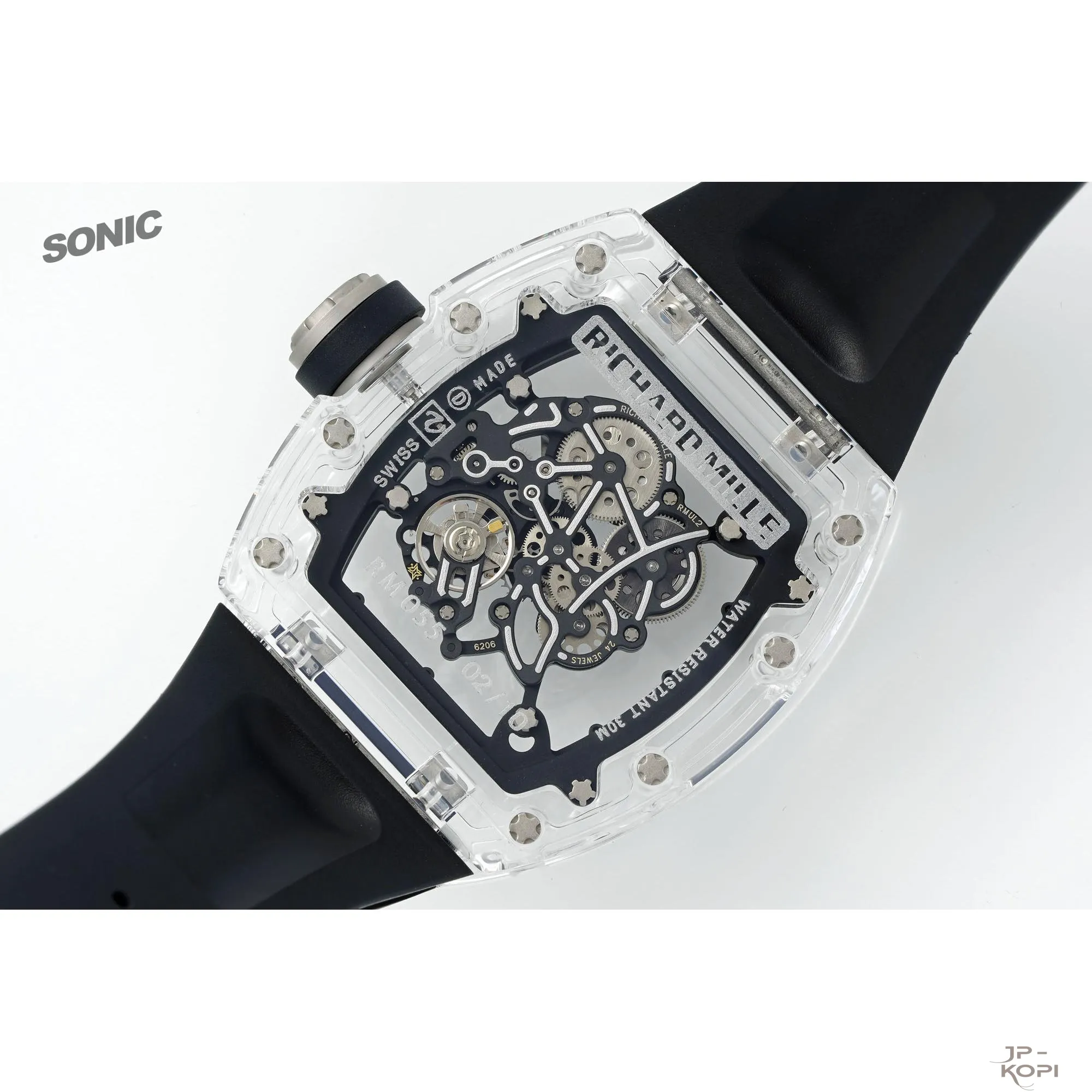 リシャール・ミル RM055|透明クリスタルケース × ブラックウィンドウ【Sonic工場カスタムモデル】 - 画像 (9)