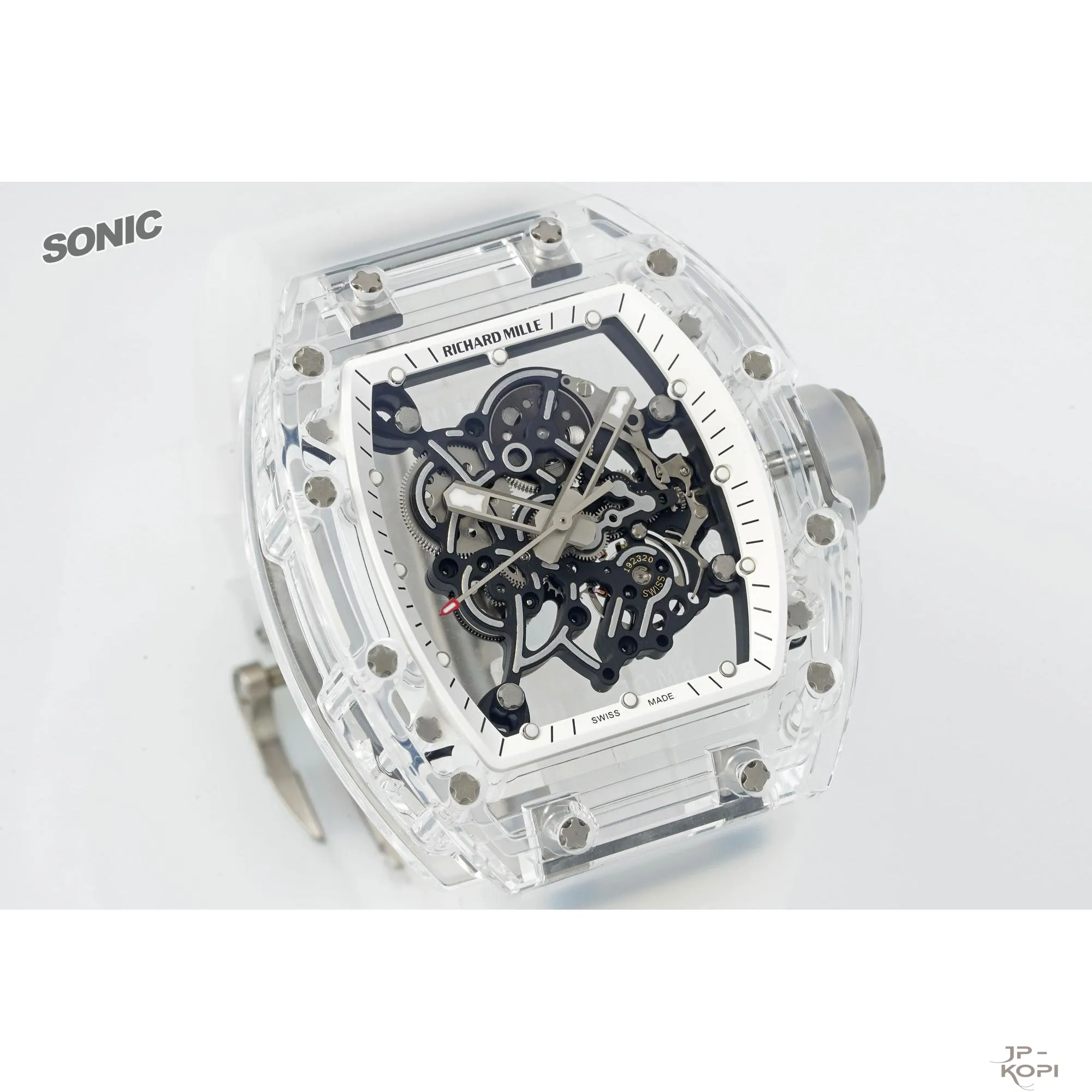 リシャール・ミル RM055|透明クリスタルケース × ホワイトウィンドウ【Sonic工場カスタムモデル】 - 画像 (3)