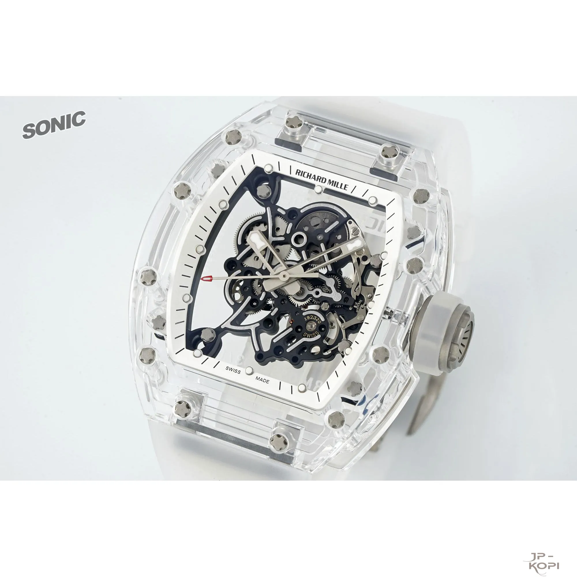 リシャール・ミル RM055|透明クリスタルケース × ホワイトウィンドウ【Sonic工場カスタムモデル】 - 画像 (4)
