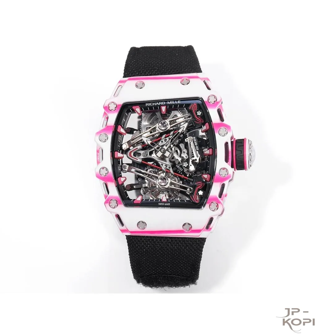 リシャール・ミル RM 38-02 トゥールビヨン Bubba Watson|ピンク×ホワイト TPT® ケース ブラックバンド【RM工場製】 - 画像 (11)