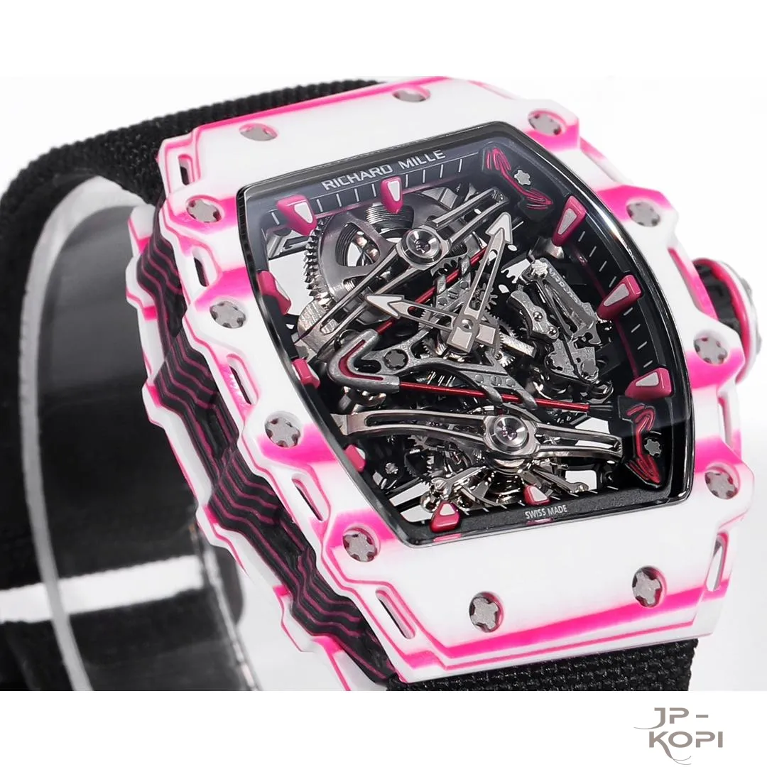 リシャール・ミル RM 38-02 トゥールビヨン Bubba Watson|ピンク×ホワイト TPT® ケース ブラックバンド【RM工場製】 - 画像 (12)