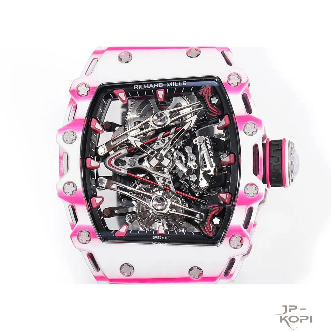 リシャール・ミル RM 38-02 トゥールビヨン Bubba Watson|ピンク×ホワイト TPT® ケース ブラックバンド【RM工場製】 - 画像 (13)