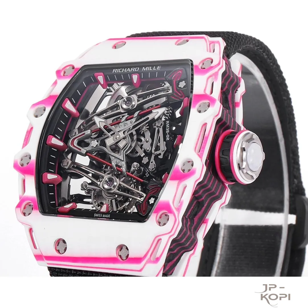 リシャール・ミル RM 38-02 トゥールビヨン Bubba Watson|ピンク×ホワイト TPT® ケース ブラックバンド【RM工場製】 - 画像 (14)