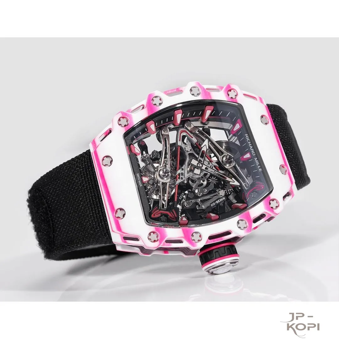 リシャール・ミル RM 38-02 トゥールビヨン Bubba Watson|ピンク×ホワイト TPT® ケース ブラックバンド【RM工場製】 - 画像 (15)