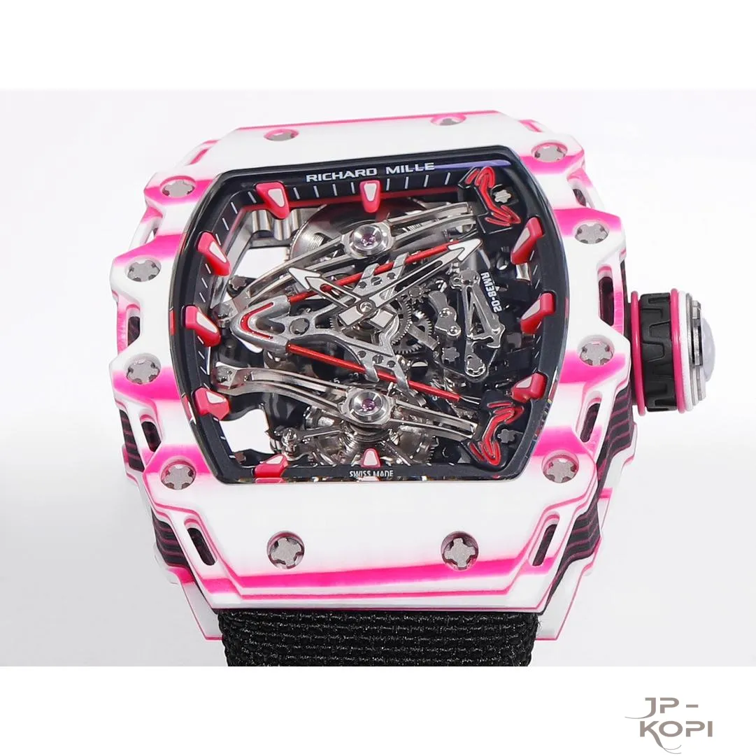 リシャール・ミル RM 38-02 トゥールビヨン Bubba Watson|ピンク×ホワイト TPT® ケース ブラックバンド【RM工場製】 - 画像 (16)
